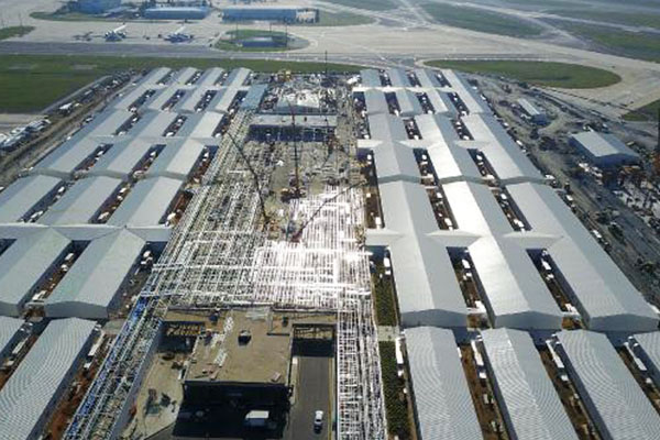 Havadan görüntülendi: Salgın hastanesinin İnşaatı hızla ilerliyor