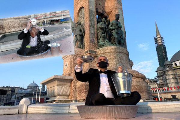 Taksim'de ilginç eylem!