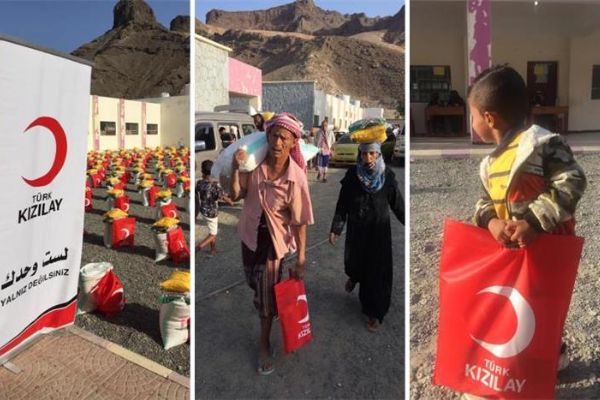 Türk Kızılay, Yemen'de 3 bin 500 gıda kolisi dağıttı