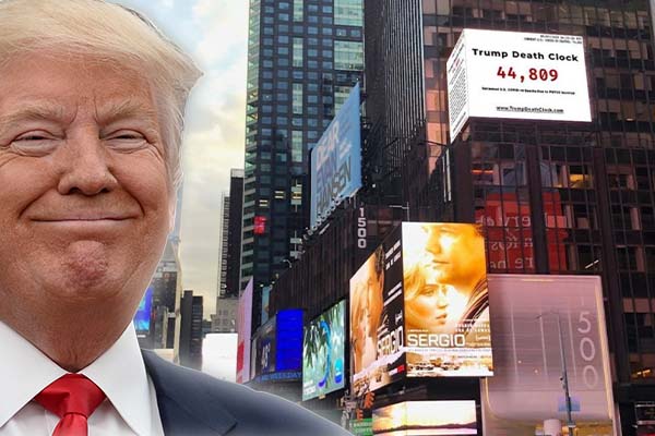 Times Meydanı'na asıldı: Trump'ın Ölüm Saati