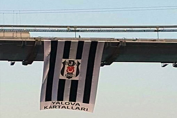Beşiktaş bayrağı Osmangazi Köprüsü’nde