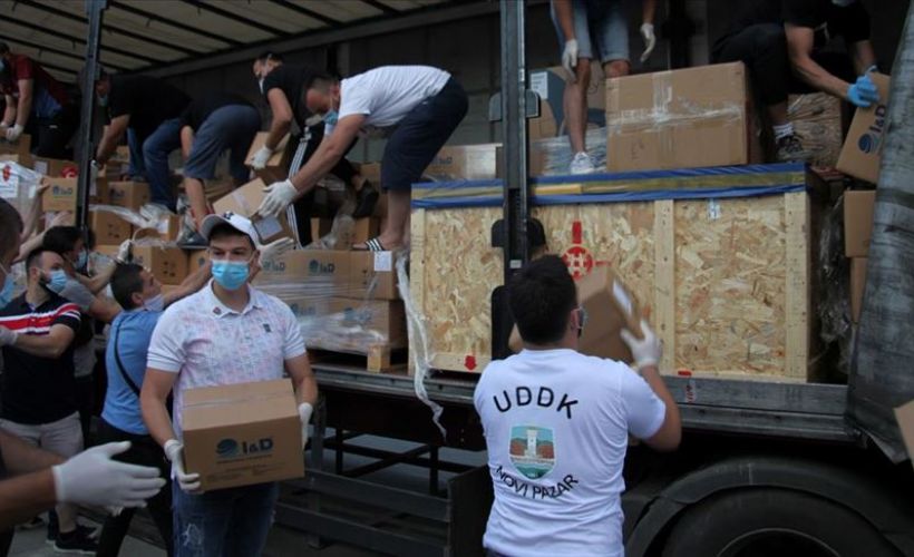 Türkiye'nin gönderdiği tıbbi malzeme yardımı Sancak bölgesine ulaştı
