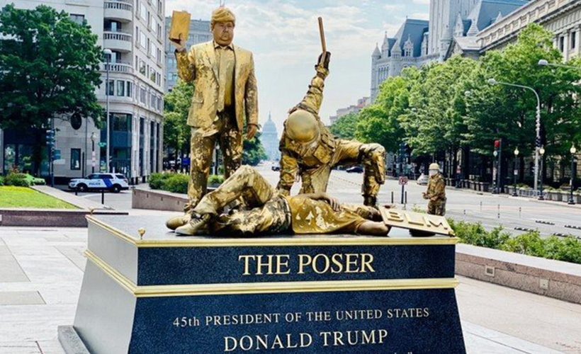 ABD'nin başkenti Washington DC'de Trump karşıtı heykeller dikildi