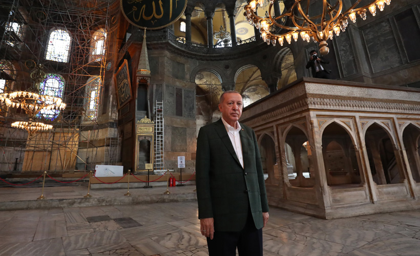 Cumhurbaşkanı Erdoğan, Ayasofya Camisi'nde