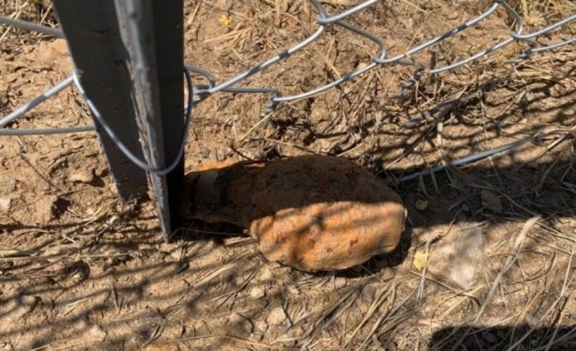 Manisa'da boş bir arsada Kurtuluş Savaşından kalma el bombası bulundu