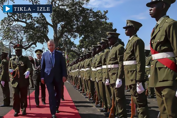 Erdoğan Uganda’da törenle karşılandı