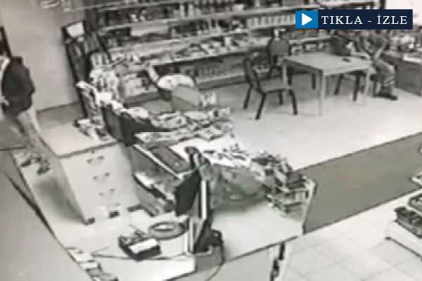 Deprem anı güvenlik kamerasında