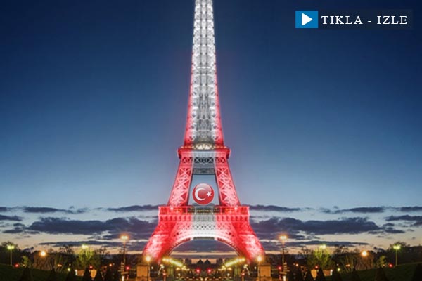 Eyfel Kulesi'nde kırmızı-beyaz!