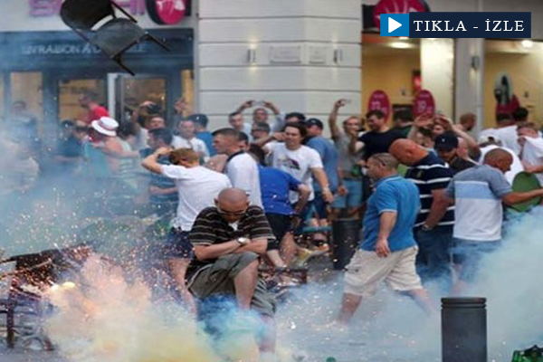 İngiliz ve Rus taraftarların ölümüne kavgası kamerada