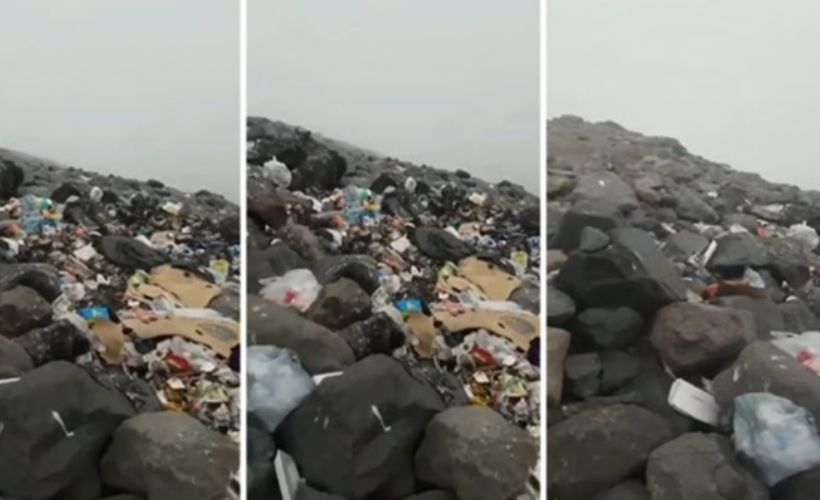 Ağrı Dağı'nın zirvesinden çöp yığını görüntüleri