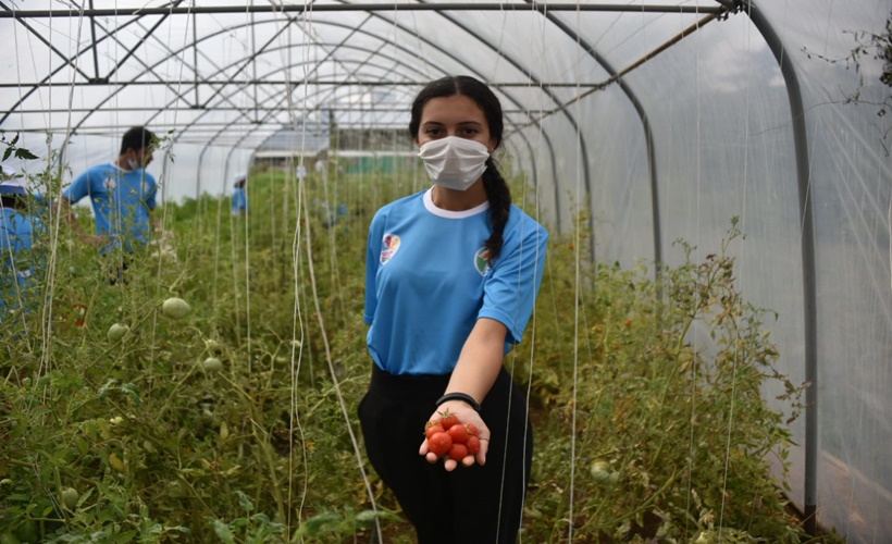 Tuzlalı çocuklar, ektikleri sebzeleri ihtiyaç sahiplerine teslim etti