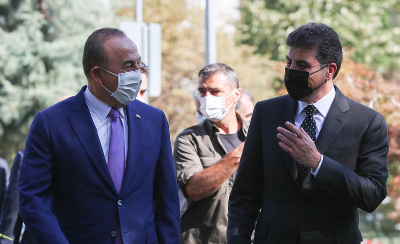 Bakan Çavuşoğlu, Barzani ile bir araya geldi