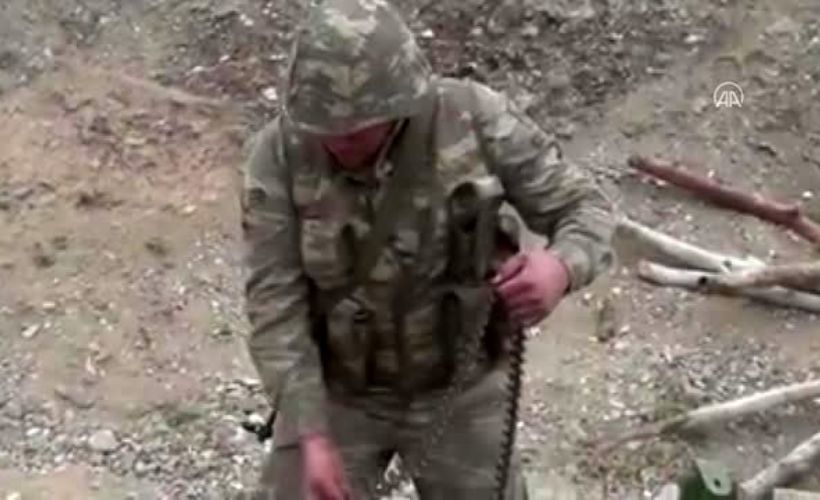 Ermenistan ordusundan ele geçirilen silah, mühimmatlar görüntülendi