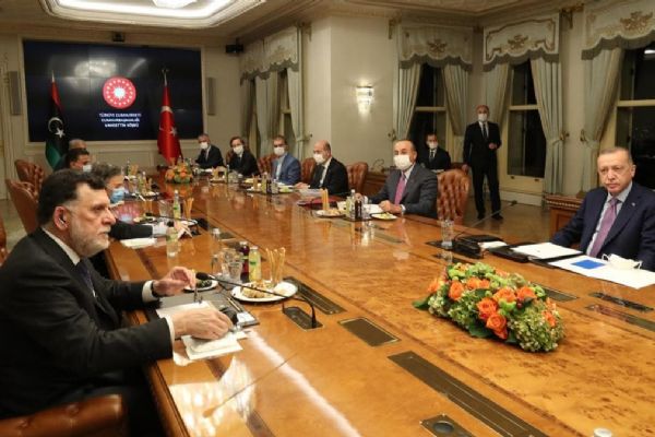 Cumhurbaşkanı Erdoğan Libya Başbakanı Serrac'ı kabul etti
