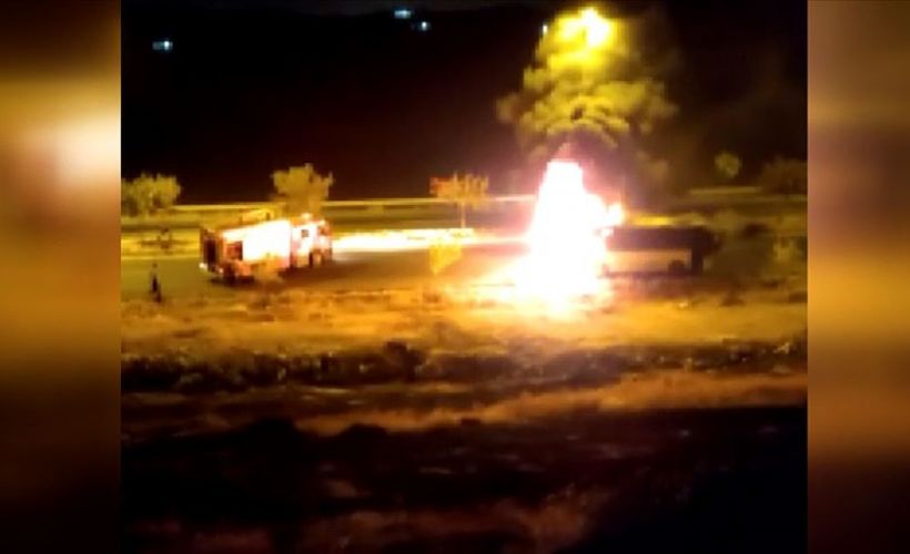 İşçileri taşıyan otobüste yangın çıktı