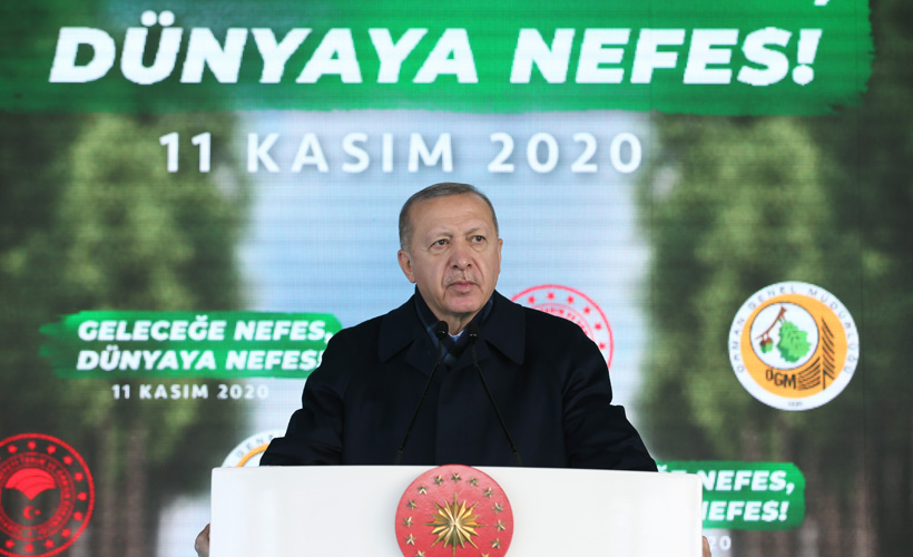 Erdoğan'dan ''Gezicilere'' tepki : Geçen sene diktiğimiz fidanlar filiz veriyor