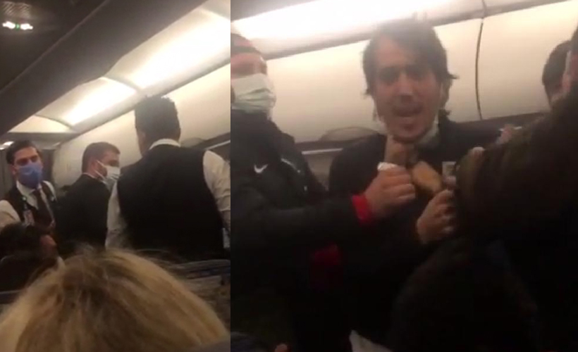 Uçakta maske arbedesi