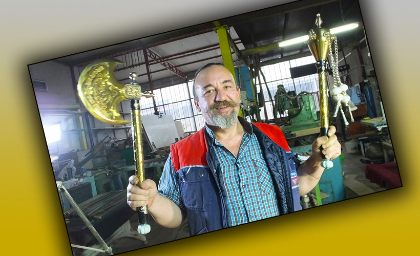 Bahçeli ve Aliyev için altın kaplama savaş baltası ve topuz yaptı