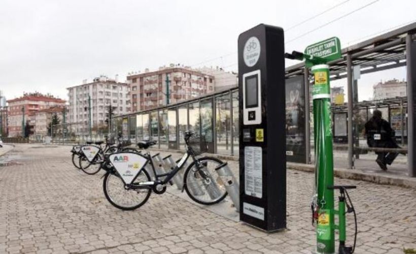 Konya'da, bisiklet tamir istasyonları hizmete girdi