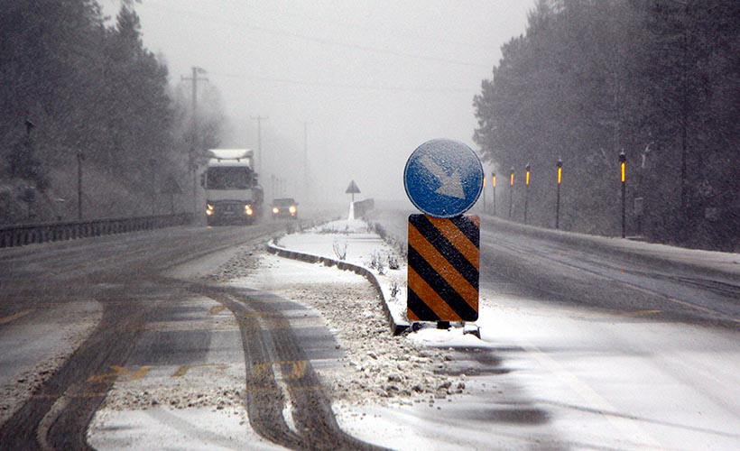 Bolu Dağı'nda yoğun kar yağışı