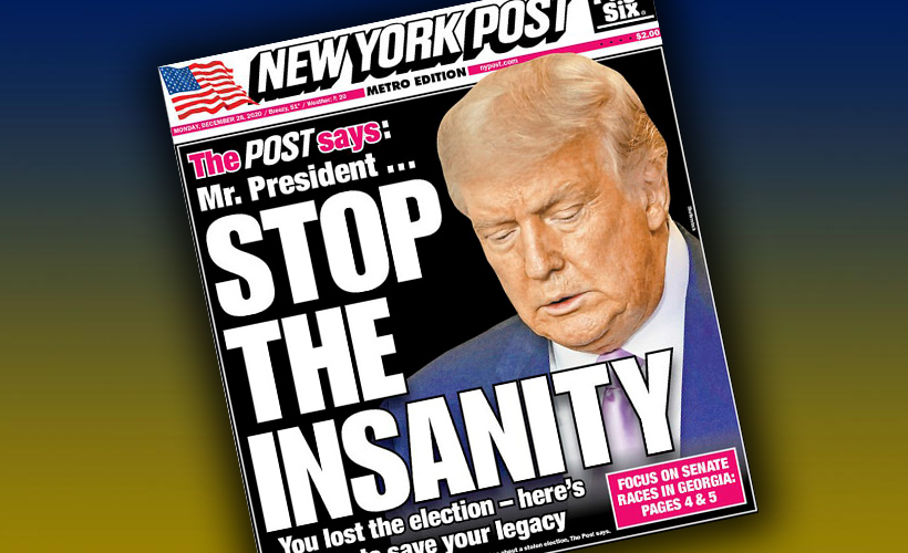 Trump'ı destekleyen gazeteden 'Deliliği bırak' manşeti!