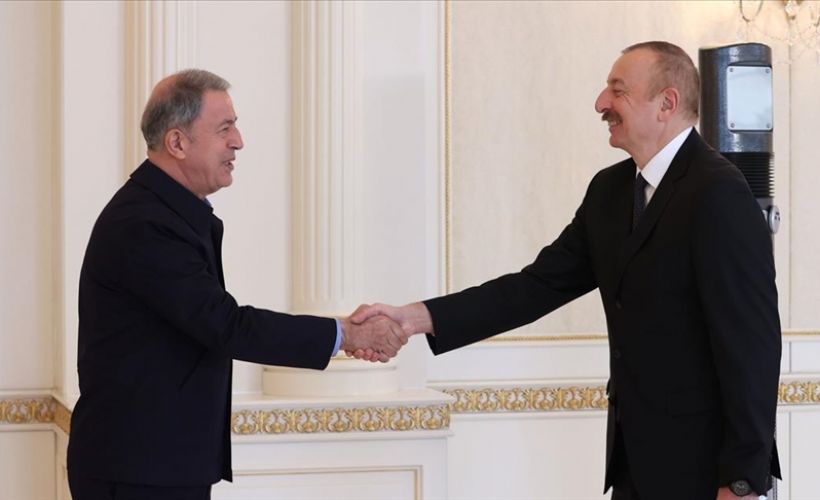 Bakan Akar ve TSK komuta kademesi Azerbaycan Cumhurbaşkanı Aliyev tarafından kabul edildi