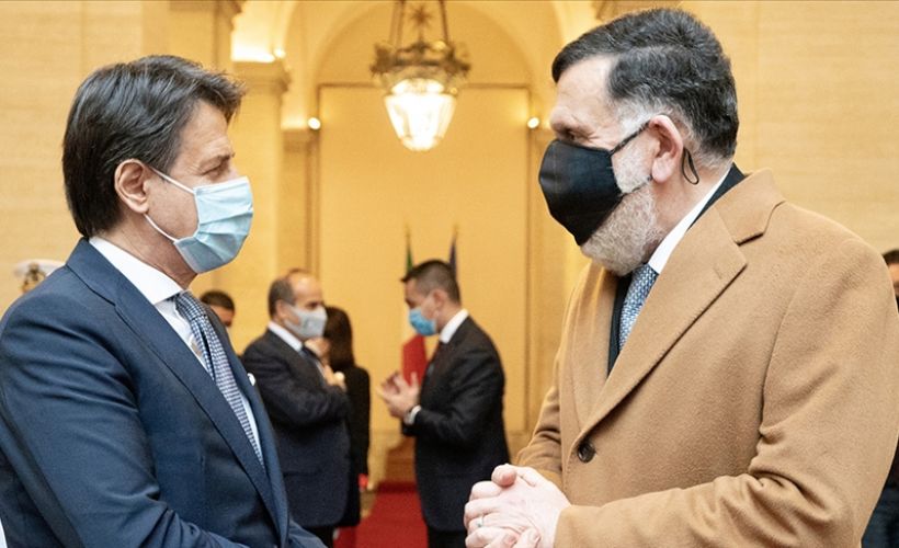 İtalya Başbakanı Conte, Libya Başbakanı Serrac ile bir araya geldi