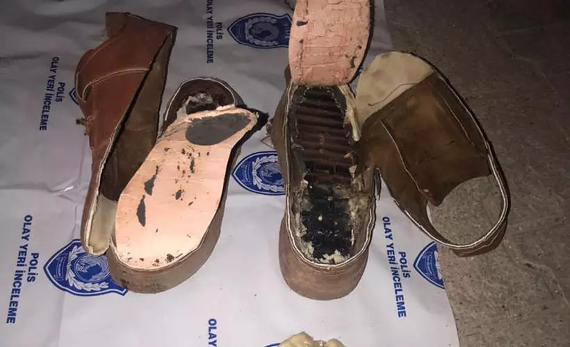 Ayakkabısının tabanına patlayıcı gizleyen Suriyeli terörist yakalandı