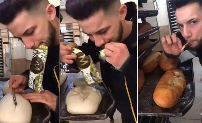 Mersin'de bir fırında tepki çeken görüntüler