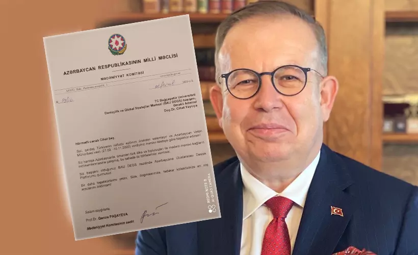 Azerbaycan Milli Meclisi’nden Cihat Yaycı’ya teşekkür belgesi