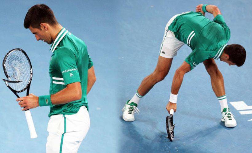 Novak Djokovic çıldırdı! Raketini paramparça etti ve devamında yarı finale yükseldi