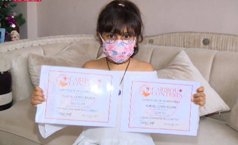 İlkokul öğrencisi Cemre, uluslararası matematik yarışmasında birinci oldu