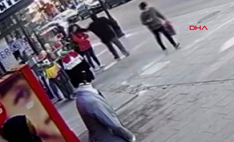 AKSARAY Kaldırımda anneannesini bekleyen Dilek'e yumruklu saldırı kamerada