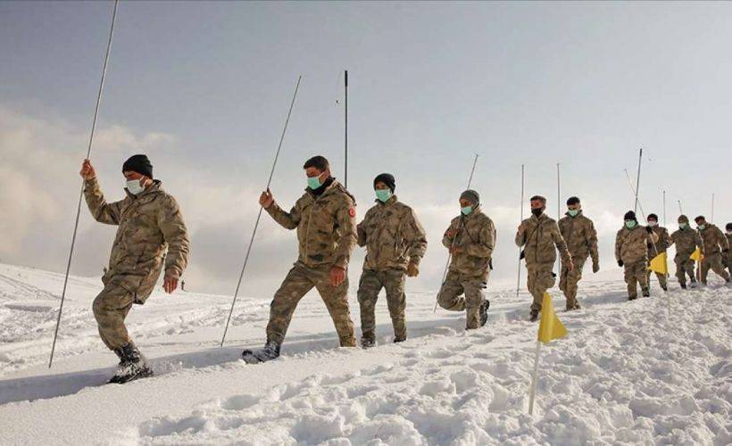 2 bin 225 rakımdaki çığ tatbikatından görüntüler