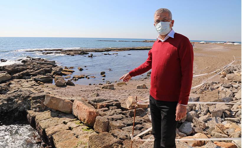 Deniz çekildi, antik liman ortaya çıktı