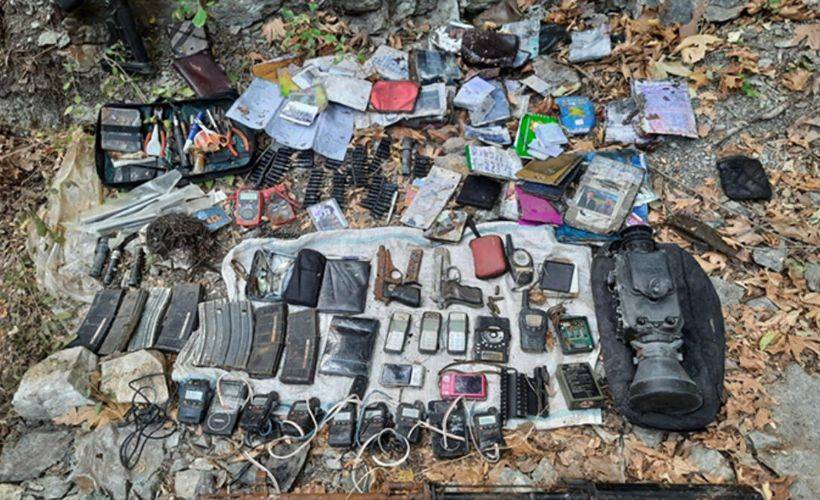 Irak'ın kuzeyindeki Hakurk'ta ele geçirilen PKK'ya ait silah ve mühimmatlar