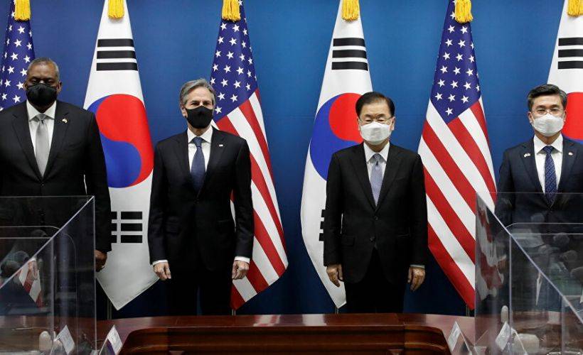 Amerikalı bakanlar, Güney Kore'de Çin ve Kuzey Kore'yi hedef aldı