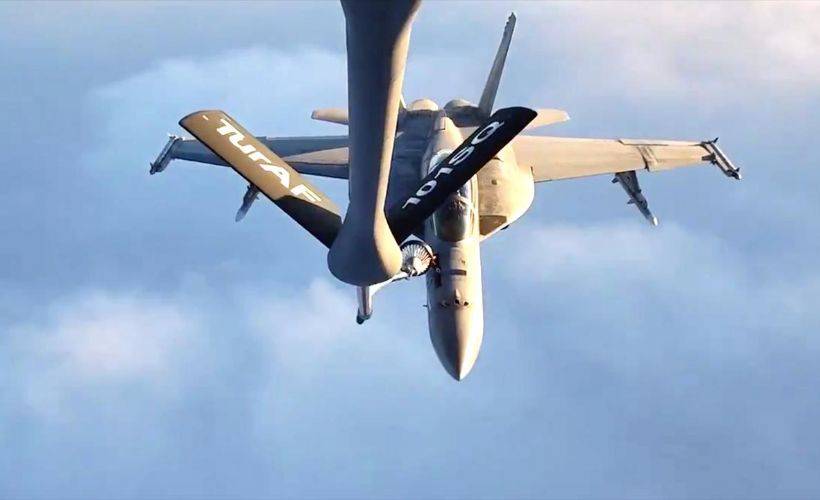 Türk Hava Kuvvetleri'nden ABD savaş uçaklarına havada yakıt ikmali