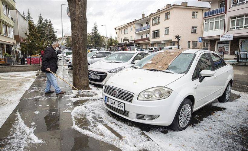Başkentte dolu yağışı etkili oldu