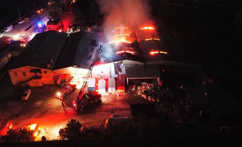 Kütahya'daki ambalaj fabrikasında yangın