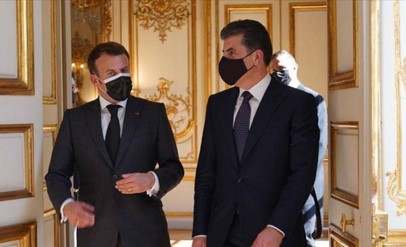 Macron ve Barzani Paris'te bir araya geldi