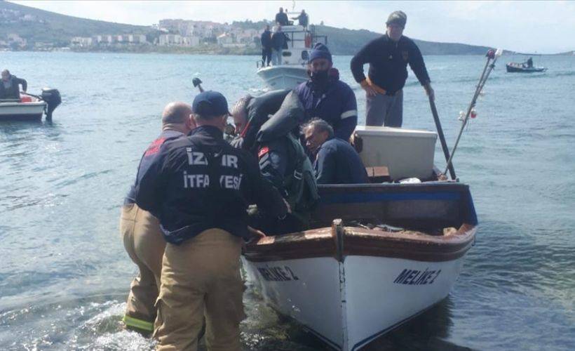 Foça'da eğitim uçuşu sırasında yaşanan kaza yerinden görüntüler