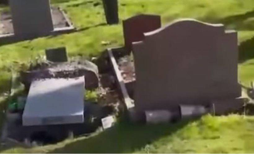 İsveç'te tahrip edilen Müslüman mezarlığından görüntüler