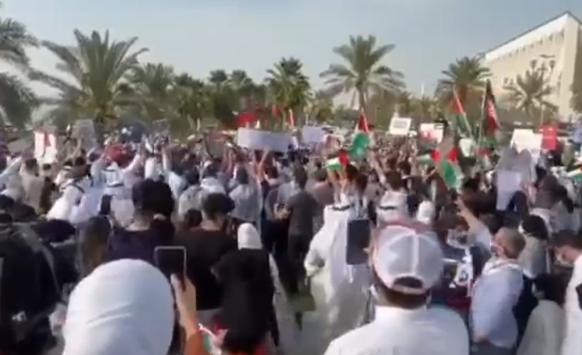 Kuveyt’te, Filistin'e destek gösterisi