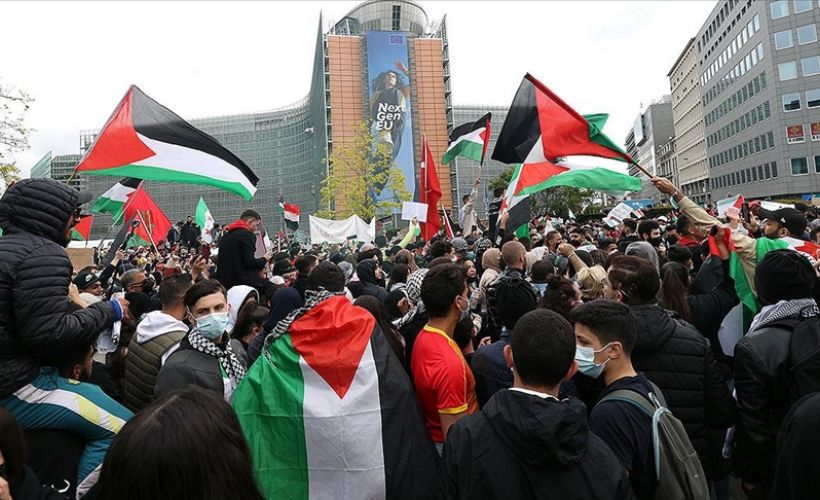 AB'nin kalbinde Filistinlilerle dayanışma gösterisi