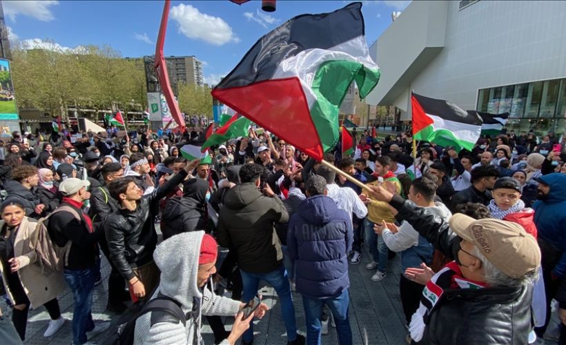 Hollanda'da Filistin'e destek gösterileri devam ediyor