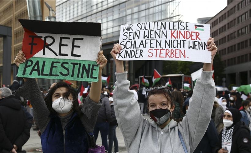 Berlin'de 'İsrail' protestosu!