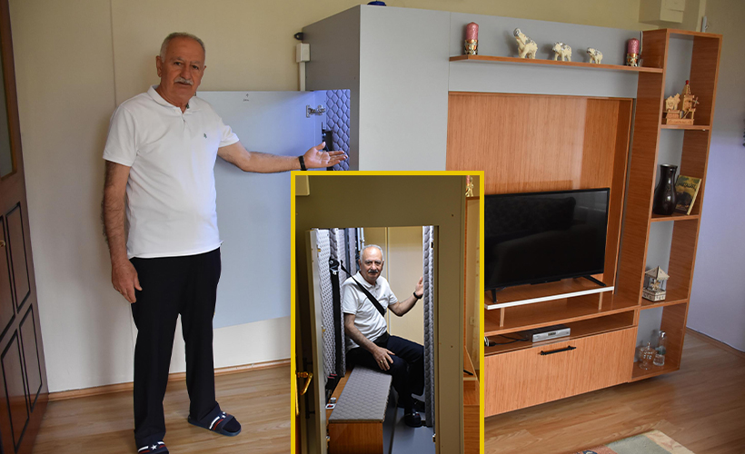 Deprem korkusuyla sığınak gibi kabin üretti