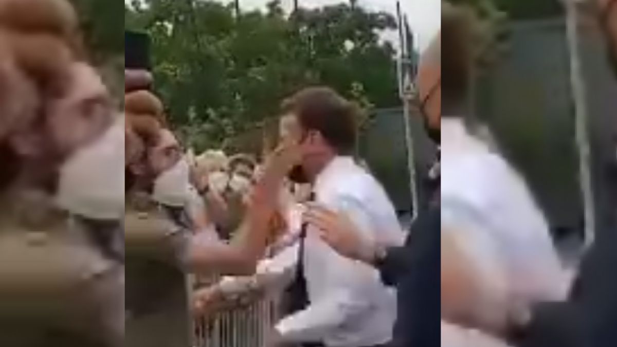 Macron, bir kişi tarafından tokatlandı