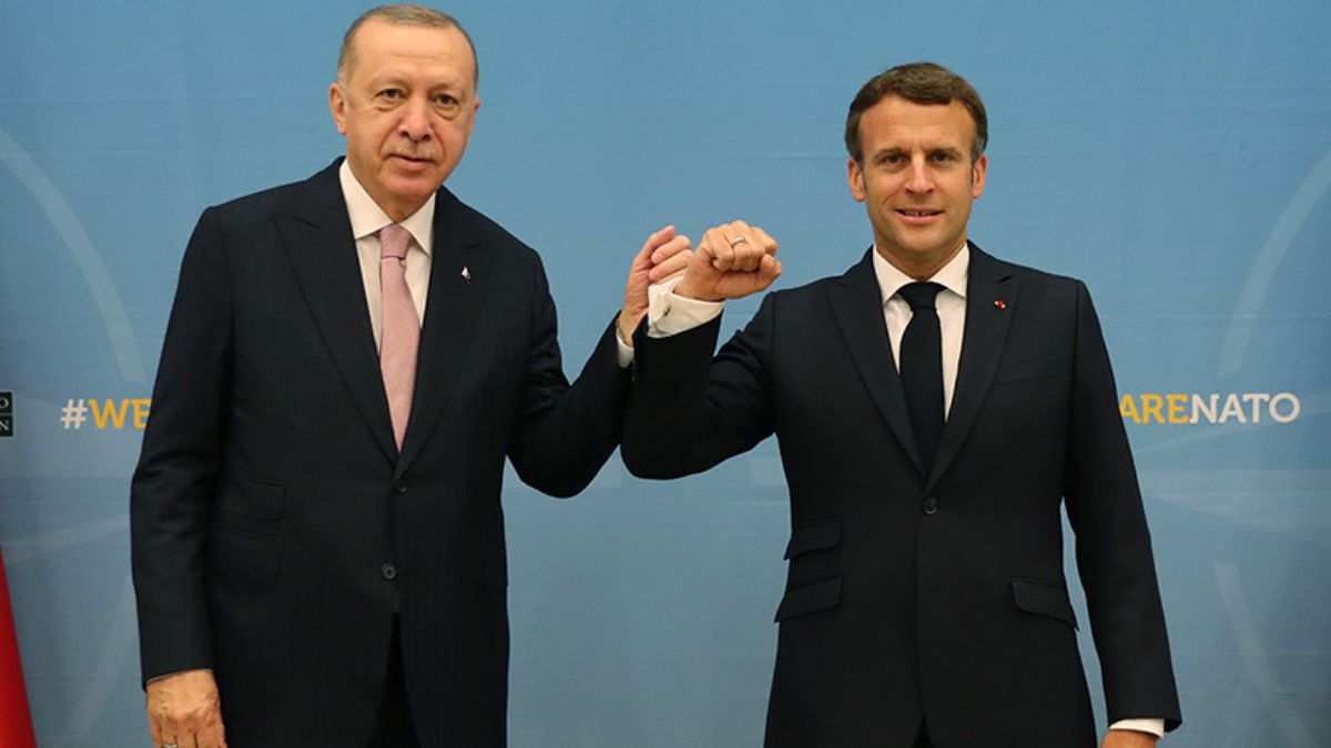Erdoğan Macron'la görüştü
